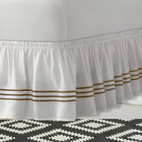 400TC Sateen Solid Cotton Triple Embroidered Wrap Around Bed Skirt