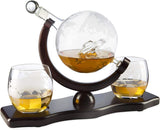 Globe Car Whiskey Decanter - 2 Globe Glasses