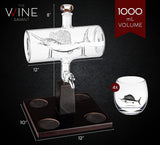 Swordfish & Sailfish Wine & Whiskey Decanter Dispenser and 4 Liquor Glasses