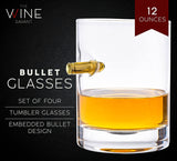 Uzi Submachine Gun Whiskey Gun Decanter and 4 Liquor Glasses