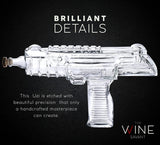 Uzi Submachine Gun Whiskey Gun Decanter and 4 Liquor Glasses