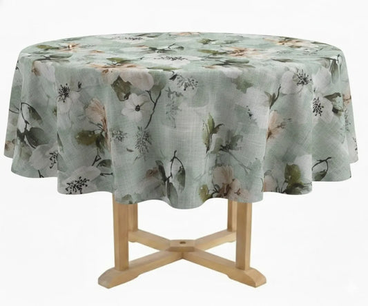 Floral Linen Tablecloth