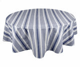 Striped Round Tablecloth - Navy