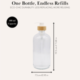 Clear Glass Bottle with Pump Dispenser 500ml