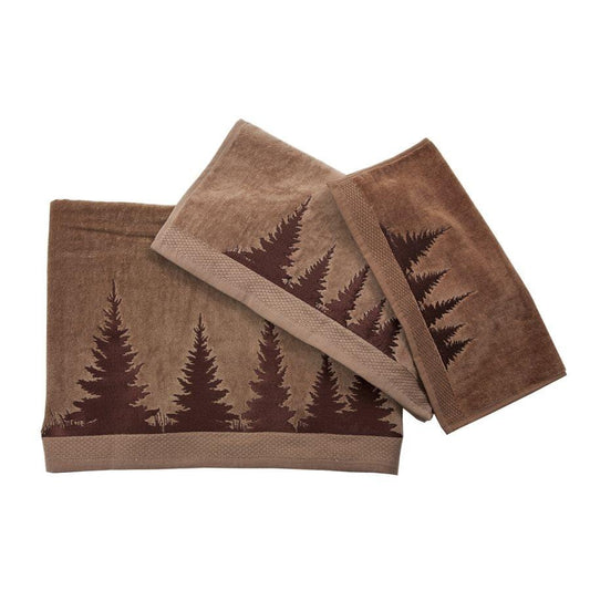 Clearwater Pines 3PC Towel Set, Mocha, 2 MOQ