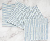 Blue Linen Striped Napkins
