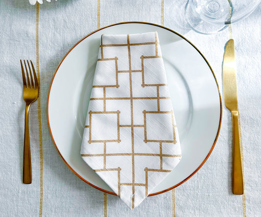 Printed Napkins - Metallic Gold Foil Napkins