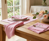 Blush Napkins with Fringe Edges