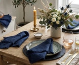 Navy Blue Napkins - Edge Fringe