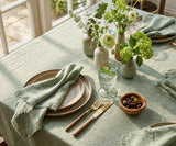 Sage Green Cloth Napkins - Fringe Trimmed