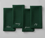 Cotton Christmas Napkins with Embroidered