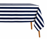 Striped Cotton Linen Tablecloth