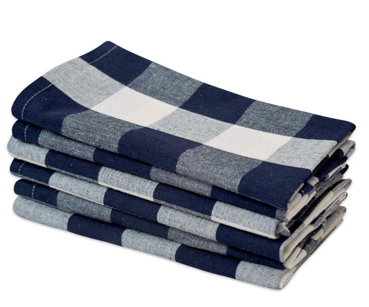 Navy Blue Plaid Napkins