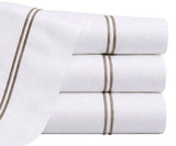 Cotton Flat Sheet - Line Embroidery