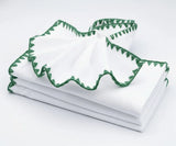 Crochet Picot Embroidered Edge Napkins