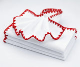 Crochet Picot Embroidered Edge Napkins