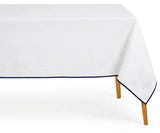 Navy Blue Embroidered Tablecloth