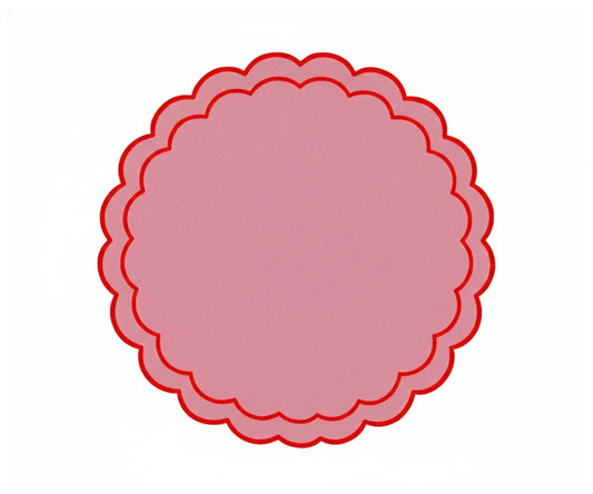 Pink and Red Scalloped Placemats