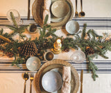 Navy Blue Striped Tablecloth