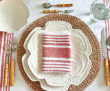 Red Linen Striped Napkins