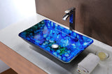 Voce Series Deco-Glass Vessel Sink in Lustrous Blue