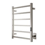 ANZZI Charles Series 6-Bar Wall Mounted Towel Warmer (20.47" W x 26.77" H), Dual Installation, Digital Control Panel, Rhino Alloy Certified Stainless Steel