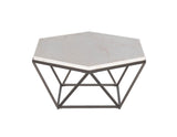 Corvus White Marble Top HexagonCocktail Table