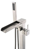 ANZZI Union Floor Mount Tub Filler (41" H), 2-Handle Control, 60" Hand Sprayer, Solid Brass, cUPC Certified, Various Finishes