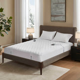 Cotton Blend Heated Mattress Pad, White