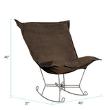 Scroll Puff Rocker Bella Chocolate Titanium Frame