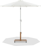 Fiji - Aluminum Patio Umbrella With Square Teak And White Base