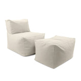 Outdoor Pouf Chair Cover- Driftwood Natural