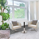 Micca Club White Marble Bistro Table