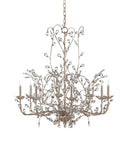 Crystal Bud Large Silver Chandelier