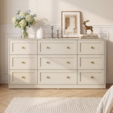 9-Drawer Dresser with Gold Knobs, 4 Colors