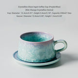 Crystalline Glaze Ceramic Coffee Cup & Saucer