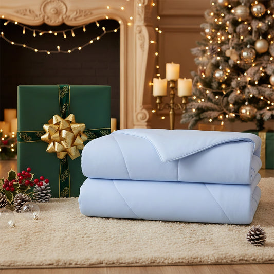 Modern Wave Quilting Reversible All Season Comforter, Blue