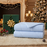 Modern Wave Quilting Reversible All Season Comforter, Blue