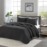 Black Solid Farmhouse Reversible Quilt Set