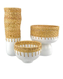 Kyoto Rattan & White Vase