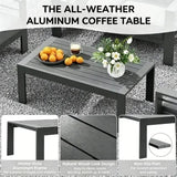 3-Piece Outdoor Aluminum Conversation Set with Cushions