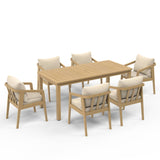 Acacia Wood Outdoor Dining Set with Umbrella Hole