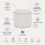 Captiva Navy Indoor Outdoor Tall Pouf