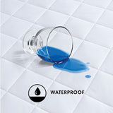 White Waterproof Quilted Mattress Pad, Hotel King, King