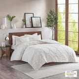 Tufted 3-Piece Comforter, Duvet Cover Set, White