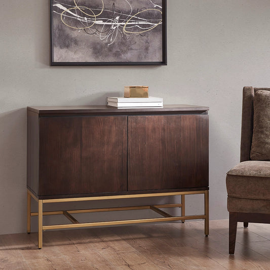 Modern Accent Cabinet Contemporary Chest, Gold Base *