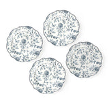 Blue & White Rose Garden Salad Plates Set of 4