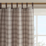 Yarn-Dyed Plaid Light Filtering Curtain Panel, Brown
