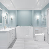 ANZZI Nimbus Series 32 in. L x 60 in. W Dual Jetted Bathtub in White with Microbubbles Jet