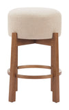 Nade Counter Stool (Set of 2) Beige & Walnut